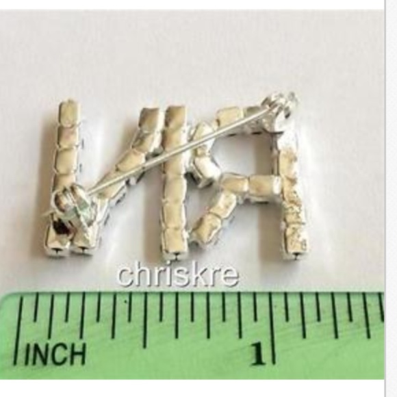 Silver Crystal RN Nursing Pin Brooch Nurse - Picture 4 of 6